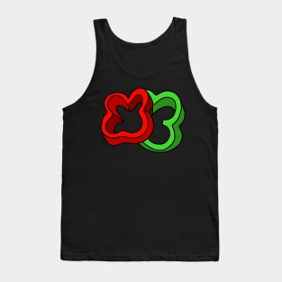 Red and Green Bell Pepper Slices Tank Top